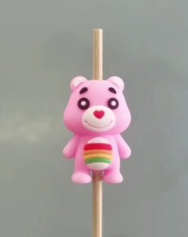 3D Pink Bear Silicone Focal Beads For Pen Making