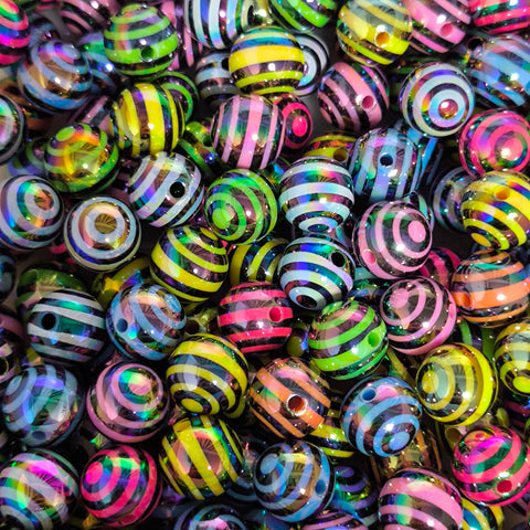 16mm Swril Rainbow stripes Acrylic Beads For Pen Making