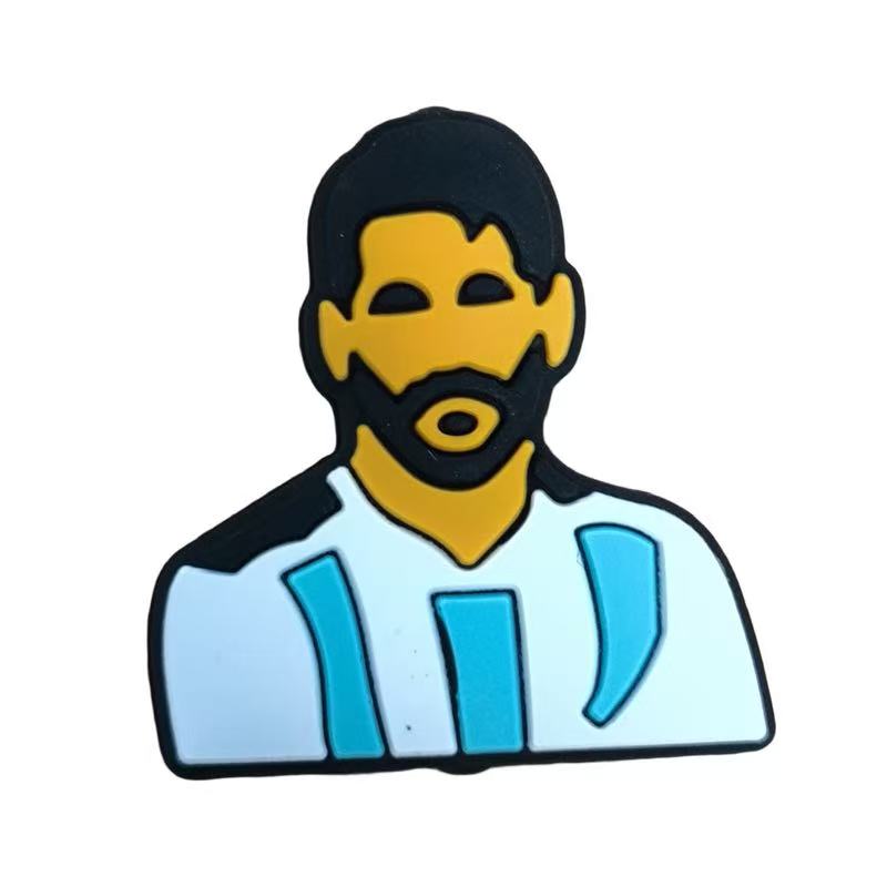 Silicone Focal Beads Argentine Football Soccer Player