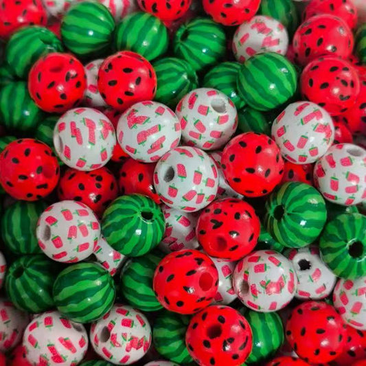 16mm watermelon wooden beads