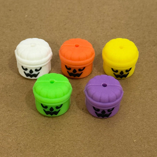 3D Halloween Pumpkin Basket Silicone Focal Beads for Pen Making