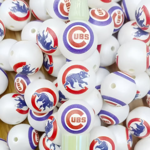 16mm Chicago Cubs Acrylic Beads For Pen Making