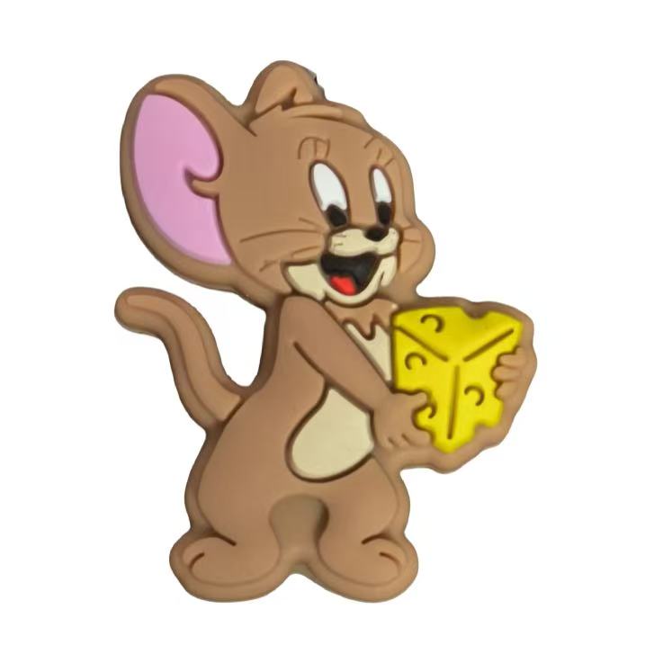 cute cartoon mouse silicone focal beads with cheese