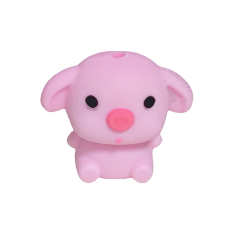 3D Pink pig Silicone Focal Beads For Pen Making