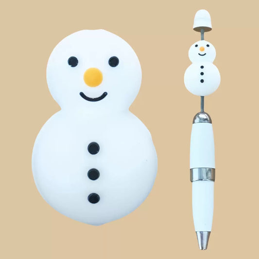 3D cute snowman silicone focal bead for pen making Christmas DIY craft