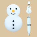 3D Cute Snowman Silicone Focal Beads For Pen Making