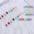 DIY Plastic Beadable Keychain Bars with Round Balls for Keychain Accessories in Metallic Colors