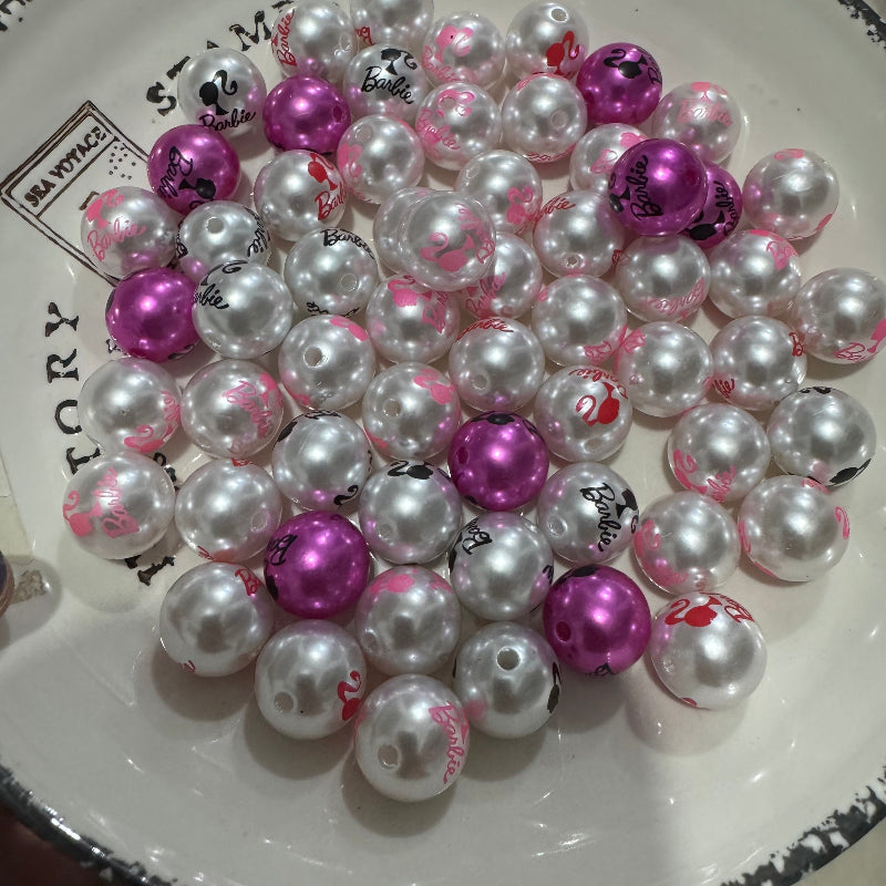 16mm pink pearl acrylic beads glossy round DIY craft beads for pens