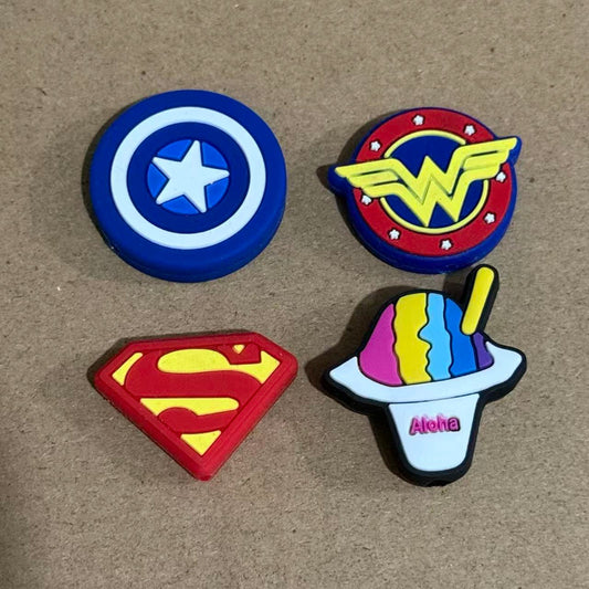 superhero shield silicone focal beads