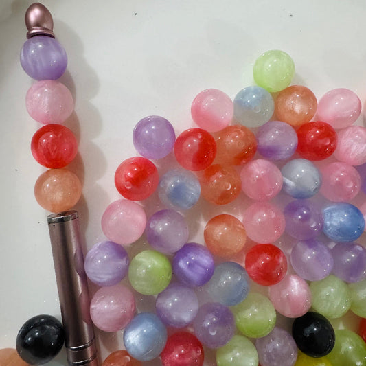 16mm glossy jelly candy color acrylic beads round DIY craft beads for pens