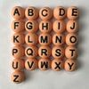16mm orange round silicone alphabet beads with embossed English letters for DIY pen making and crafts