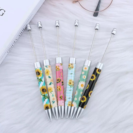 sunflower-printed-beaded-pens-bulk