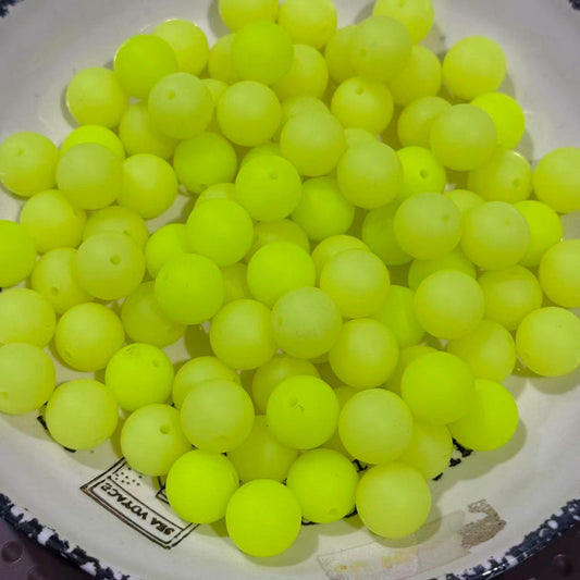 16mm yellow solid color silicone beads round smooth beads for pen making jewelry DIY crafts
