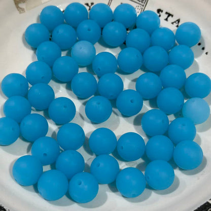 16mm baby blue solid color silicone beads round smooth beads for pen making jewelry DIY crafts