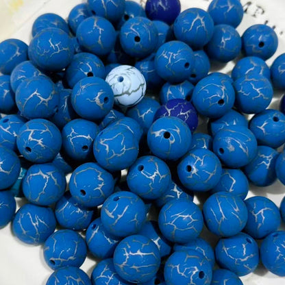 16mm crackle blue silicone beads for pen making pink
