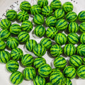 15mm watermelon printed silicone beads round colorful fruit pattern beads for DIY jewelry and pen making