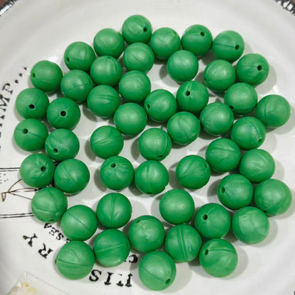 16mm green solid color silicone beads round smooth beads for pen making jewelry DIY crafts