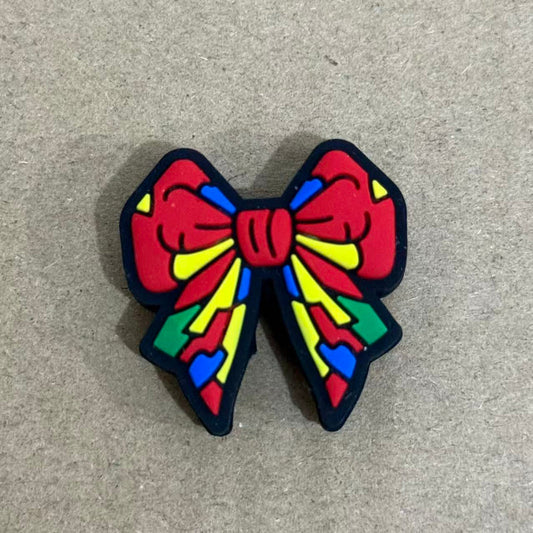 colorful bowtie silicone focal beads