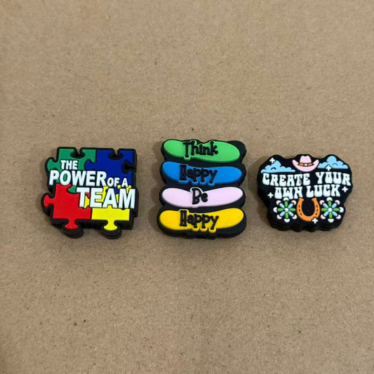 positive words silicone focal beads