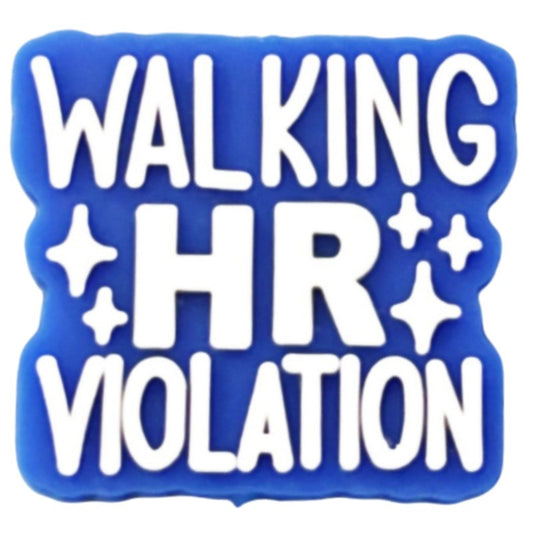walking hr violation silicone focal beads funny quote