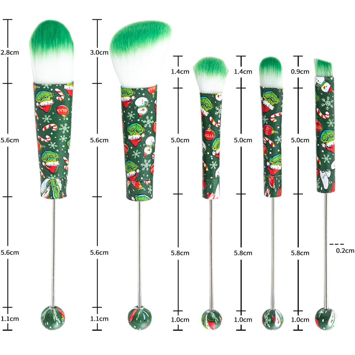 Makeup Brush Set 5pcs Metal Handle Makeup Brush Set