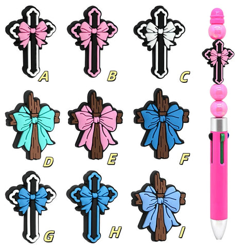 Bow Cross Silicone focal Beads For Pen Making
