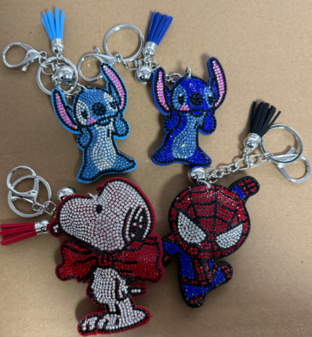 Stitch&Snoopy&Spider Man hot diamond keychain pendant