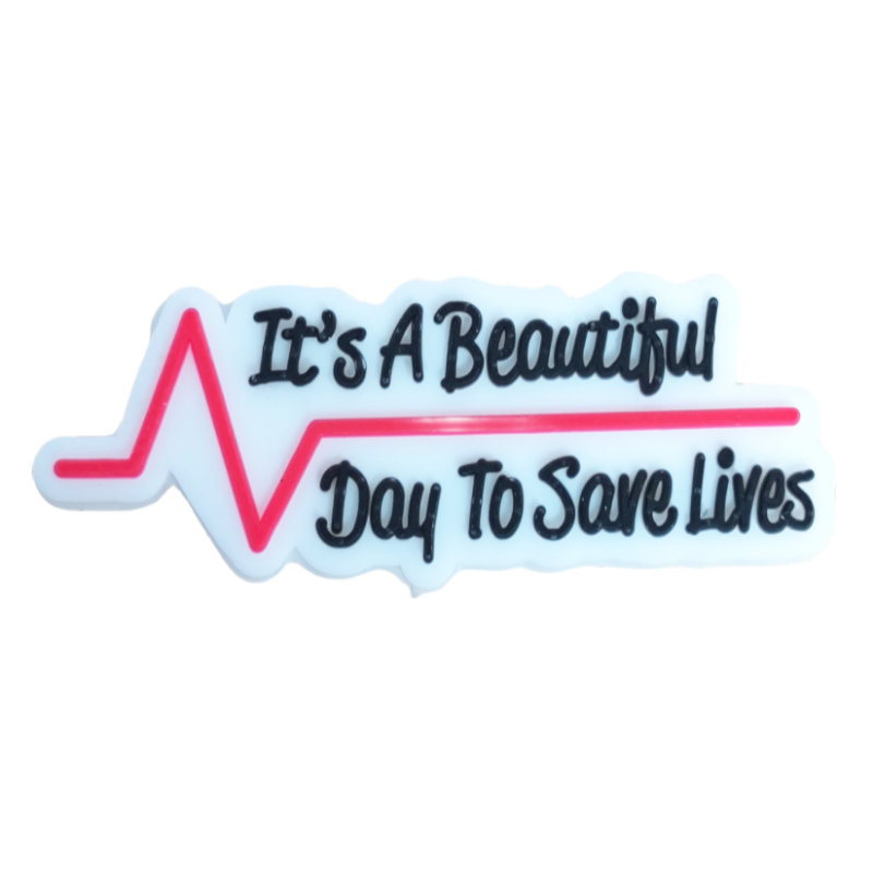 nurse silicone focal beads beautiful day save lives