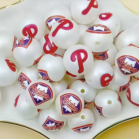 16mm Philadelphia Phillies Acrylic Beads For Pen Making