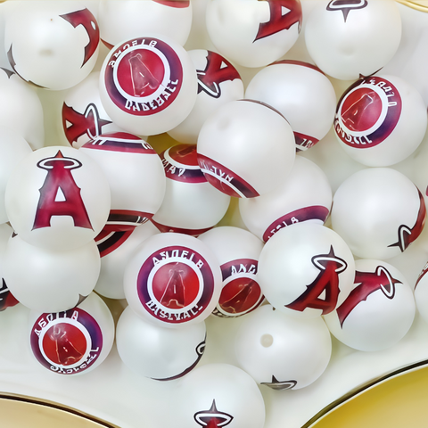 16mm Los Angeles Angels of Anaheim Acrylic Beads For Pen Making