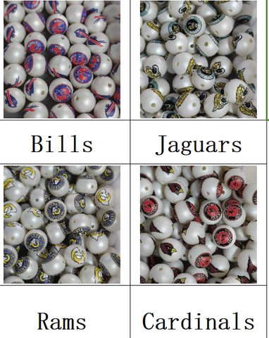 16mm Bills Jaguars Rams & Cardinals  Acrylic Beads For Pen Making