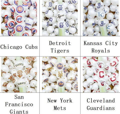 16mm Chicago Cubs Detroit Tigers Kansas City Royals San Francisco Giants New York Mets Cleveland Guardians Acrylic Beads For Pen Making