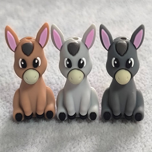3D donkey silicone focal beads for pen making animal bead