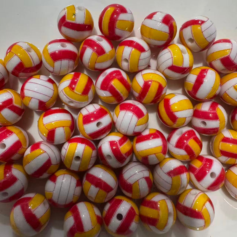 16mm volleyball acrylic beads mixed colors for pen making DIY jewelry