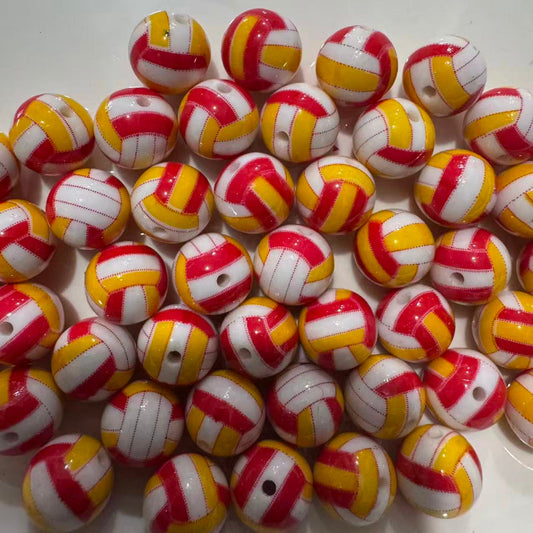 16mm volleyball acrylic beads mixed colors for pen making DIY jewelry