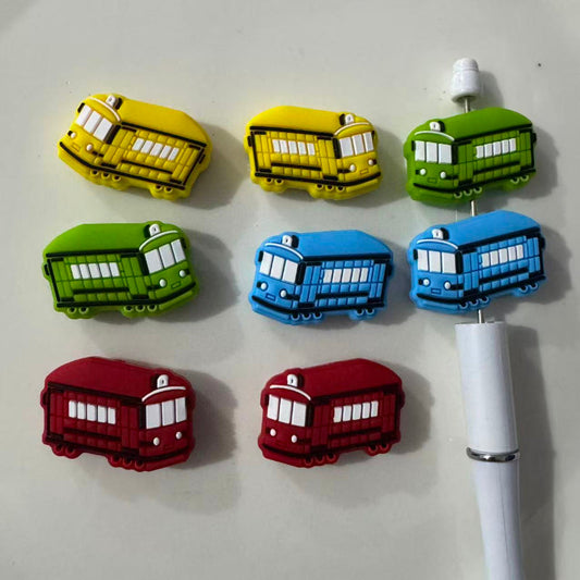school bus silicone focal beads