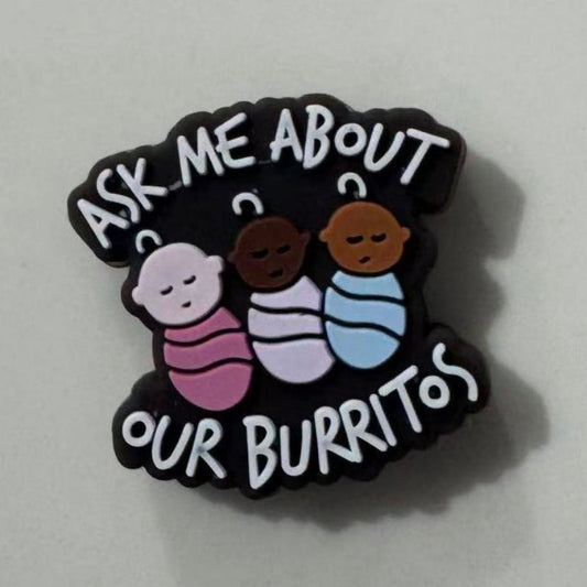 funny burrito silicone focal beads