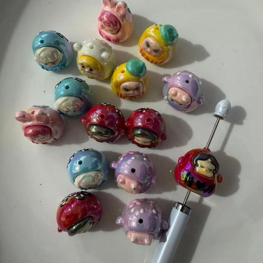 skull panda acrylic beads mix color for pen making