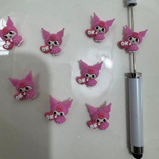 cartoon 3D character silicone focal beads for pen making
