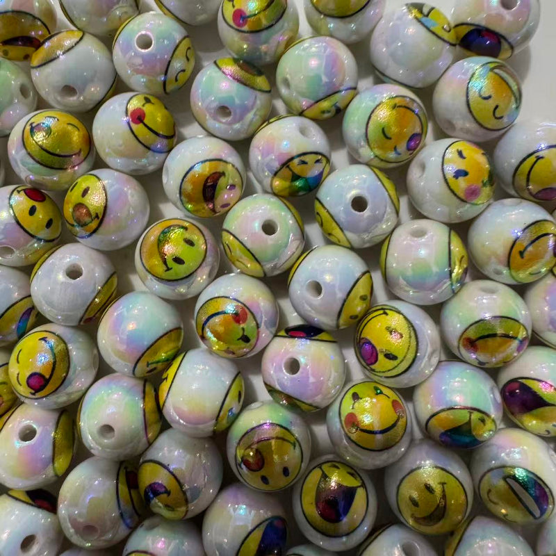16mm smile face acrylic beads round for pen making