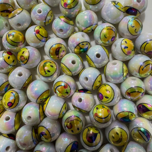 16mm smile face acrylic beads round for pen making