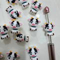 3D cow silicone focal bead for pen making animal bead
