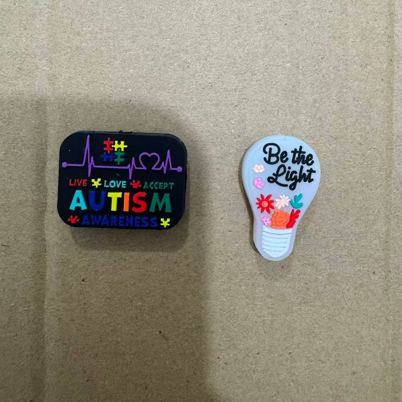 autism awareness silicone focal beads