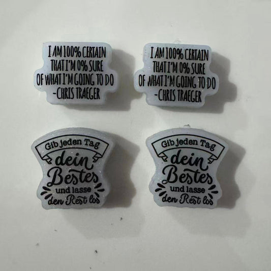 funny quote silicone focal beads
