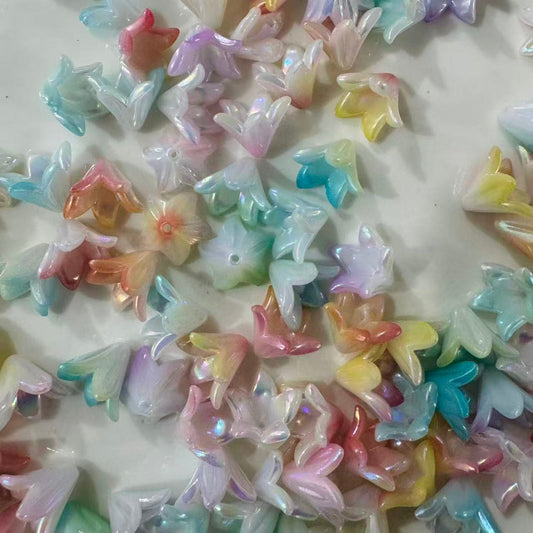 flower shape acrylic beads mixed colors for jewelry making