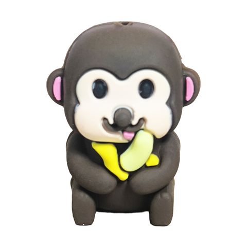 3D Cute Animal Monkey Silicone Focal Beads For Pen Making