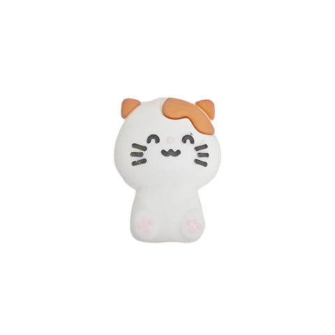 3D Little Cute White Kitten Cat Silicone Focal Beads For Beaded Pen