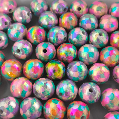 16mm Colorful fish printed mix Acrylic Beads for beadable pen