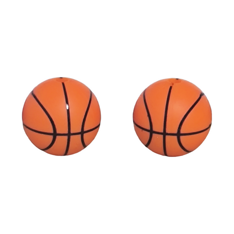 16mm Basketball ball Printed Silicone Beads for beadable pen