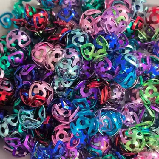 colorful metal bead cage spacer beads hollow ball for beaded pen and jewelry